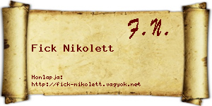 Fick Nikolett névjegykártya